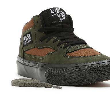 Vans Nubuck Skate Half Cab Green Classic Mens Womens - (Nubuck) Beef/Broccoli VN0A5FCD89J Shoes