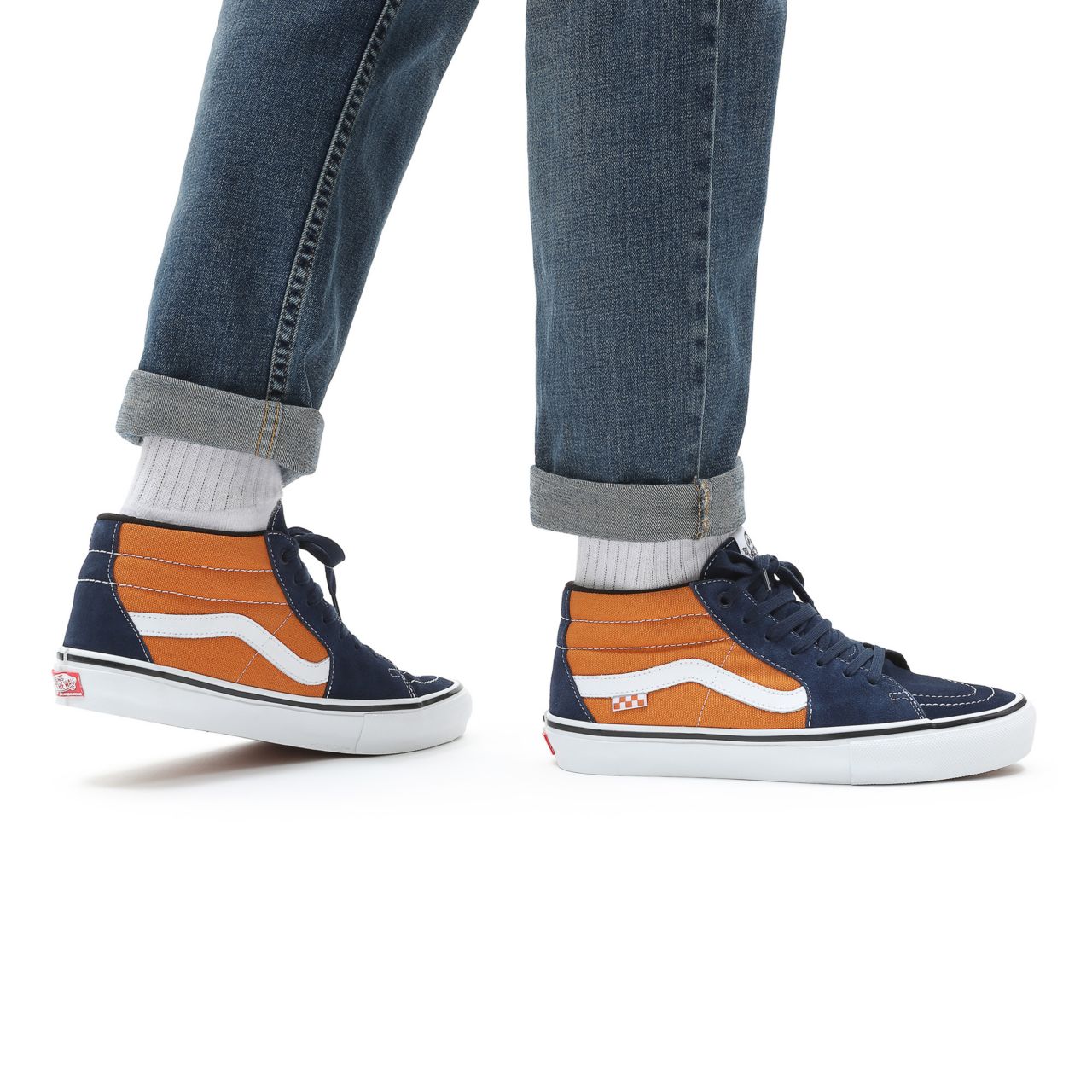 Vans Skate Grosso Mid Orange Classic Mens Womens - navy/orange VN0A5FCGYG9 Shoes