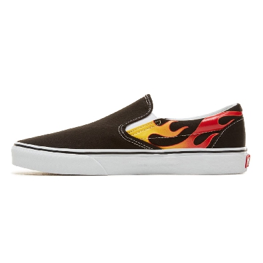 Vans Flame Classic Slip-On Black Classic Mens Womens - (Flame) Black/Black/True White VN0A38F7PHN Shoes