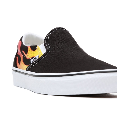 Vans Flame Classic Slip-On Black Classic Mens Womens - (Flame) Black/Black/True White VN0A38F7PHN Shoes