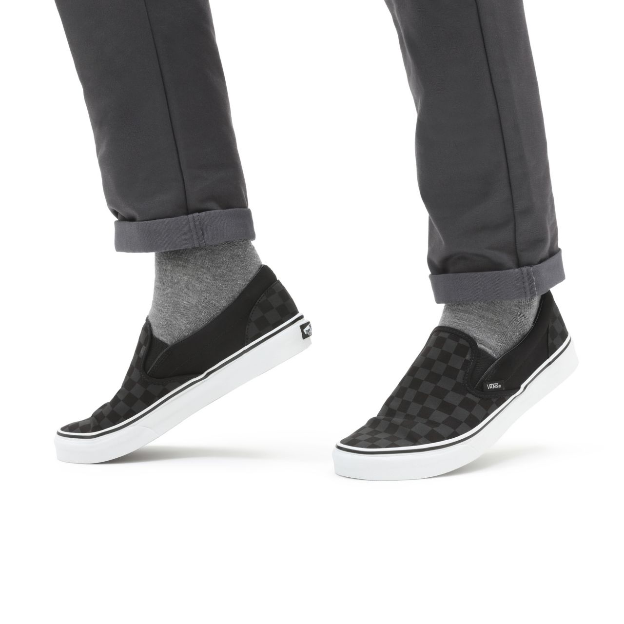 Vans Checkerboard Classic Slip-On Black Classic Mens Womens - (Checkerboard)Black/Black VN000EYE276 Shoes