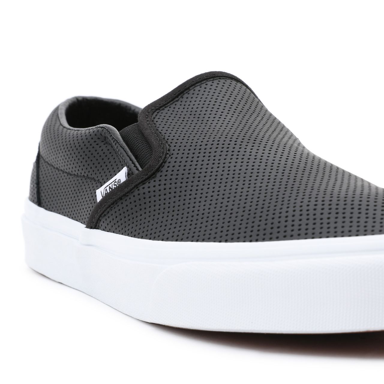 Vans Perf Leather Classic Slip-On Black Classic Mens Womens - (Perf Leather) Black VN000XG8DJ6 Shoes