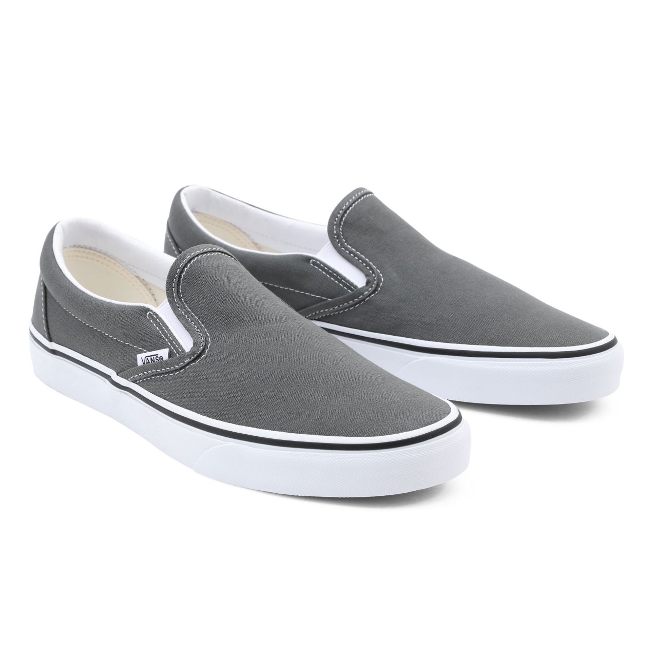 Vans Canvas Classic Slip-On Grey Classic Mens Womens - Charcoal (Canvas) VN000EYECHR Shoes