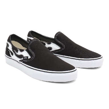 Vans Flame Classic Slip-On Black Classic Mens Womens - (Flame) black/white VN0A33TBK68 Shoes