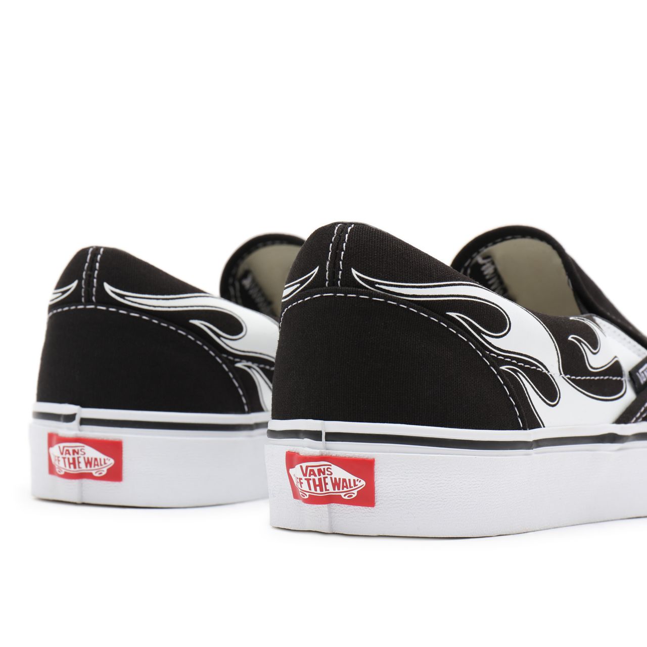 Vans Flame Classic Slip-On Black Classic Mens Womens - (Flame) black/white VN0A33TBK68 Shoes