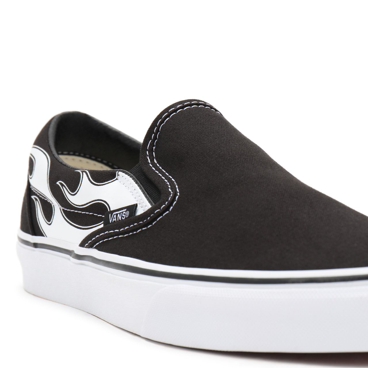 Vans Flame Classic Slip-On Black Classic Mens Womens - (Flame) black/white VN0A33TBK68 Shoes