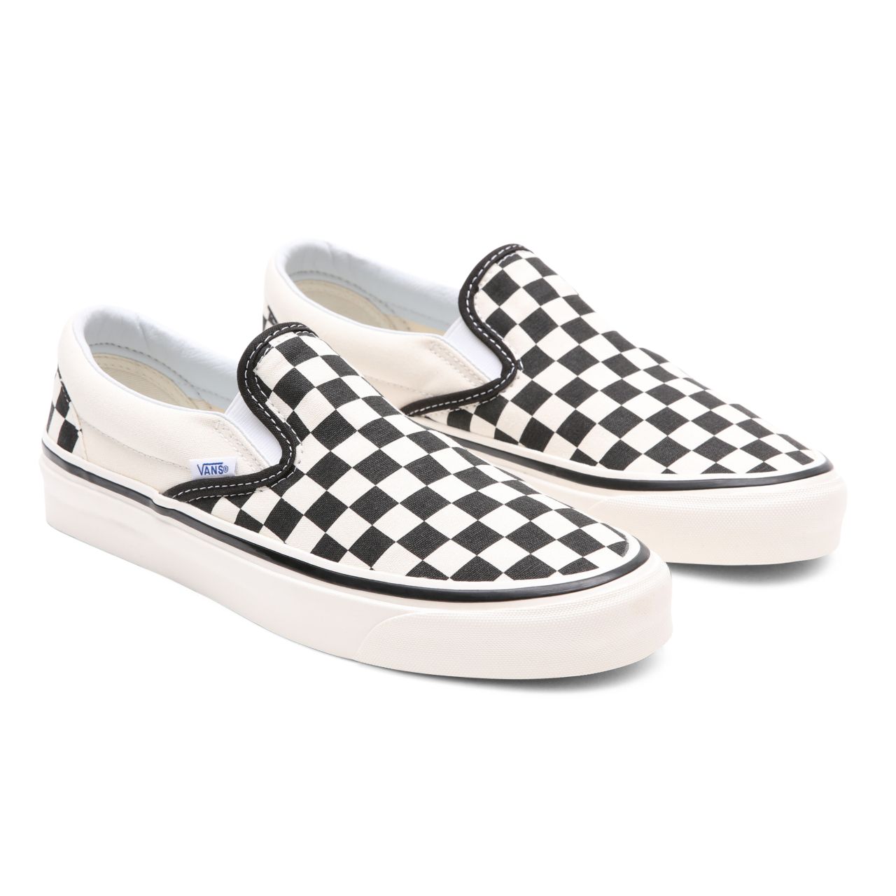 Vans Anaheim Factory Classic Slip-On 98 DX Black Classic Mens Womens - (Anaheim Factory) Checkerboard/Black/White VN0A3JEXPU1 Shoes