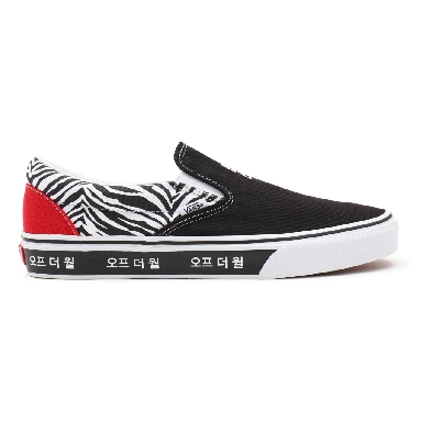 Vans Korean Typography Classic Slip-On Black Classic Mens Womens - (Korean Typography) racing red/true blue VN0A33TB9HW Shoes