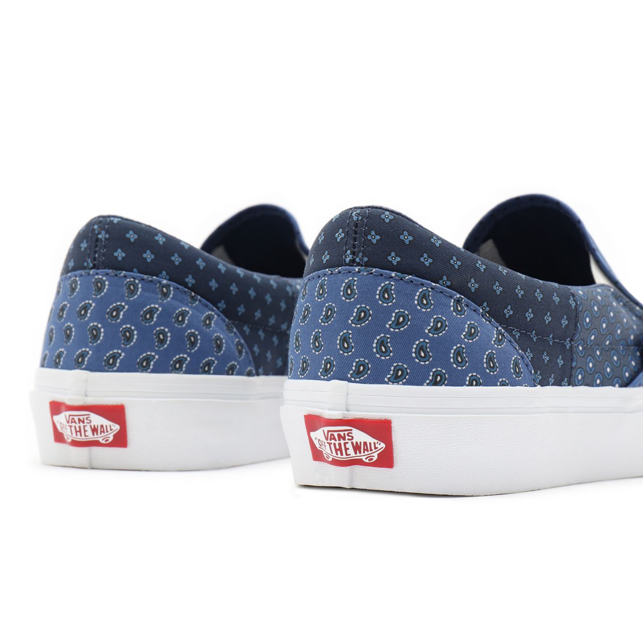 Vans Tie Print Patchwork Classic Slip-On Blue Classic Mens Womens - (Tie Print Patchwork) true navy/true white VN0A33TB9HY Shoes