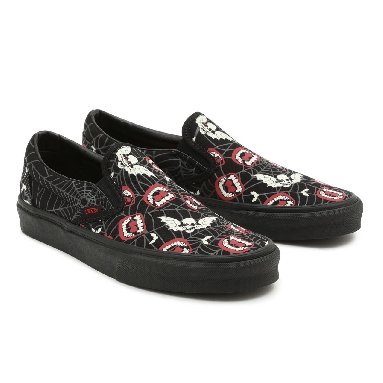 Vans Glow Frights Classic Slip-On Black Classic Mens Womens - (Glow Frights) Black/Black VN000XG88MG Shoes