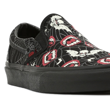 Vans Glow Frights Classic Slip-On Black Classic Mens Womens - (Glow Frights) Black/Black VN000XG88MG Shoes