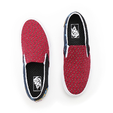 Vans Tie Print Mix Classic Slip-On Red Classic Mens Womens - (Tie Print Mix) black/multi VN0A33TB9HX Shoes