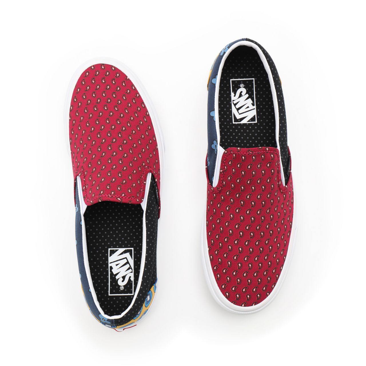 Vans Tie Print Mix Classic Slip-On Red Classic Mens Womens - (Tie Print Mix) black/multi VN0A33TB9HX Shoes