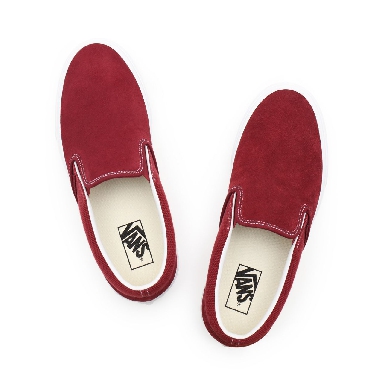 Vans Heavy Textures Classic Slip-On Red Classic Mens Womens - (Heavy Textures) pomegranate/true white VN0A33TB9HU Shoes