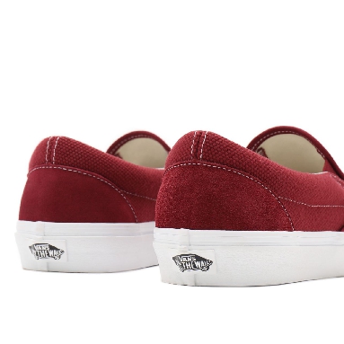 Vans Heavy Textures Classic Slip-On Red Classic Mens Womens - (Heavy Textures) pomegranate/true white VN0A33TB9HU Shoes