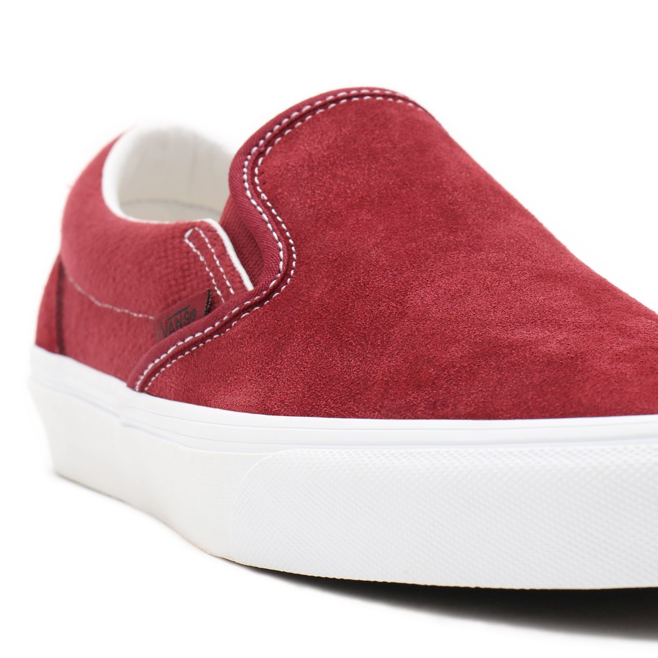 Vans Heavy Textures Classic Slip-On Red Classic Mens Womens - (Heavy Textures) pomegranate/true white VN0A33TB9HU Shoes