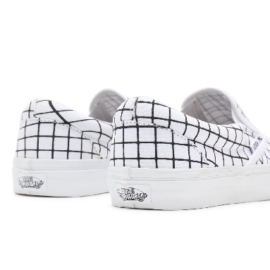 Vans U-Paint Classic Slip-On Black Classic Mens Womens - (U-Paint) warp checkerboard VN0A33TB9IA Shoes