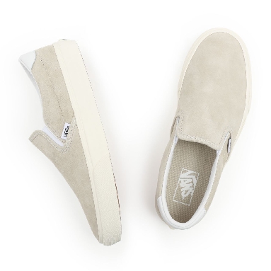 Vans Slip-On 59 Beige Classic Mens Womens - (Pig Suede) Oatmeal/Snow White VN0A38GU94V Shoes