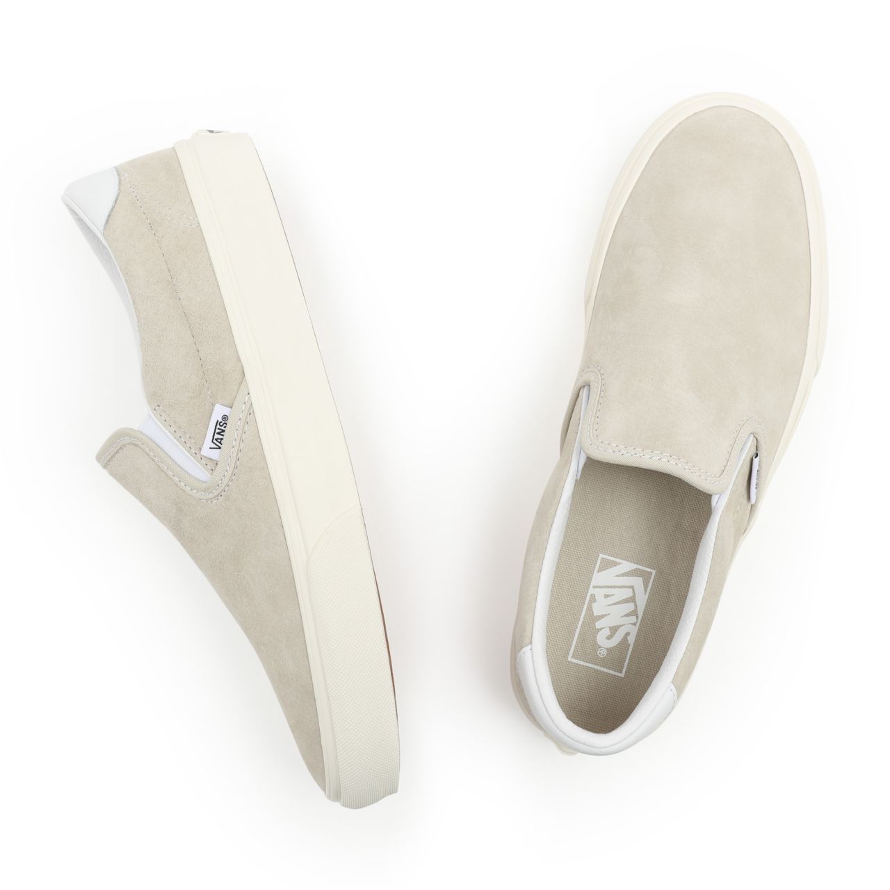 Vans Slip-On 59 Beige Classic Mens Womens - (Pig Suede) Oatmeal/Snow White VN0A38GU94V Shoes