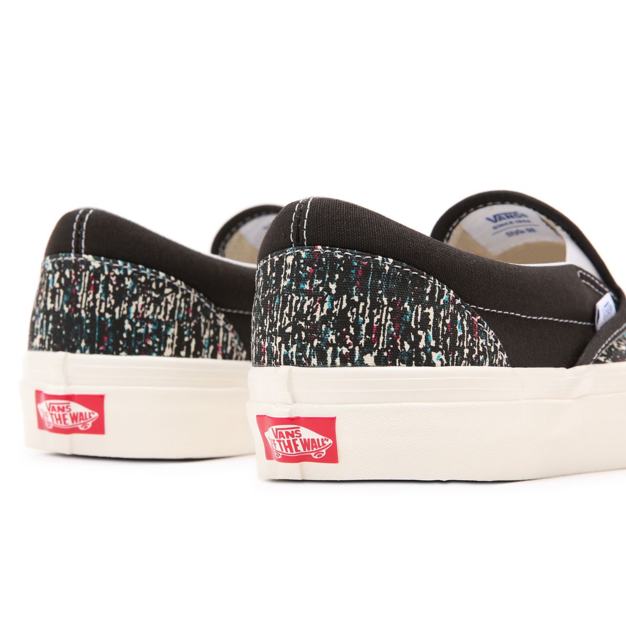 Vans Anaheim Factory Classic Slip-On 98 DX Black Classic Mens Womens - (Anaheim Factory) og black/og static print VN0A3JEX9IE Shoes