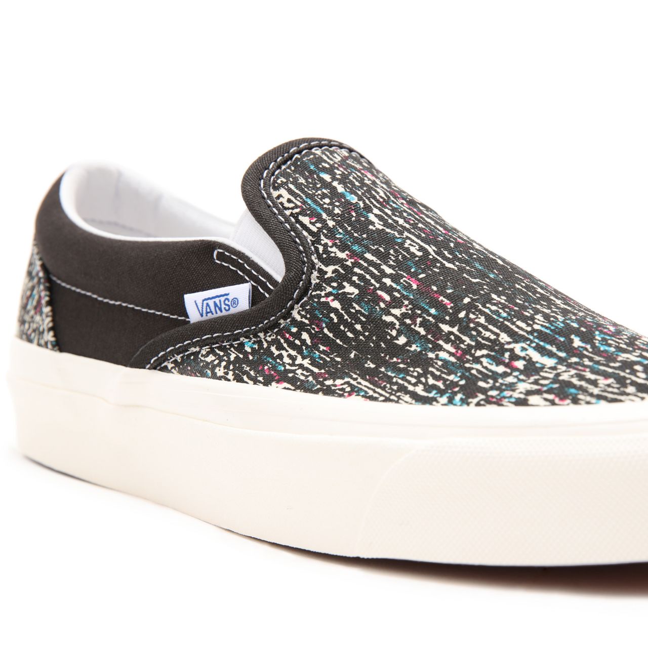 Vans Anaheim Factory Classic Slip-On 98 DX Black Classic Mens Womens - (Anaheim Factory) og black/og static print VN0A3JEX9IE Shoes