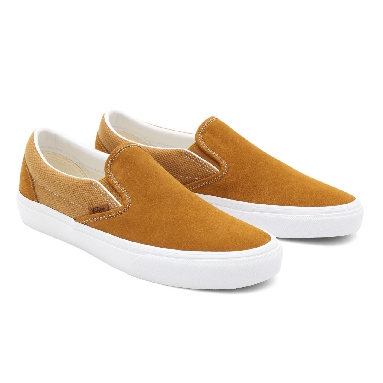 Vans Heavy Textures Classic Slip-On Brown Classic Mens Womens - (Heavy Textures) golden brown/true white VN0A33TB9HT Shoes