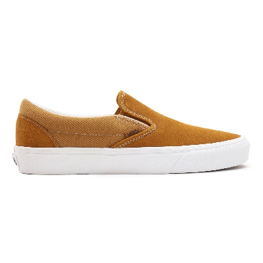 Vans Heavy Textures Classic Slip-On Brown Classic Mens Womens - (Heavy Textures) golden brown/true white VN0A33TB9HT Shoes