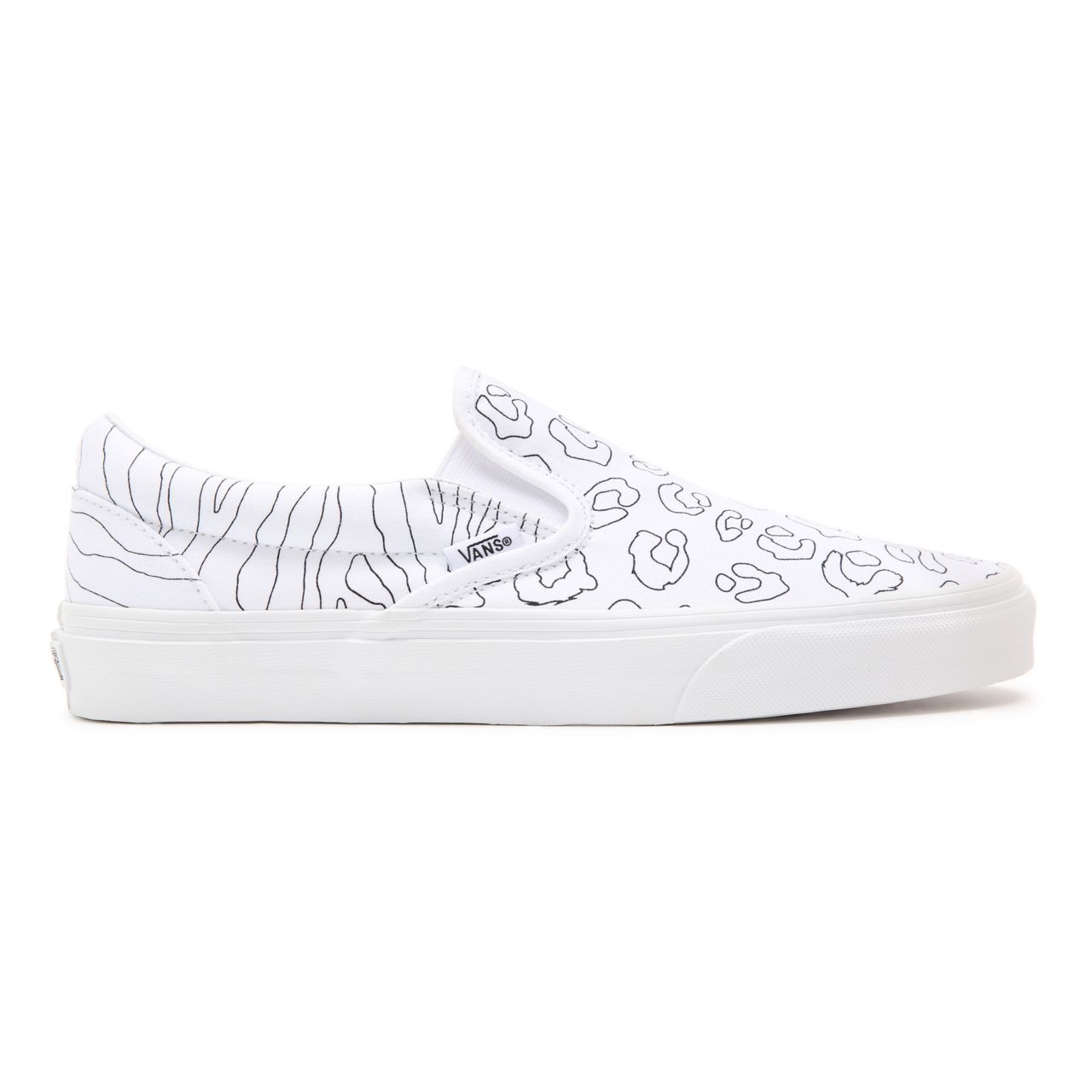 Vans U-Paint Classic Slip-On White Classic Mens Womens - (U-Paint) leopard/zebra VN0A33TB9I9 Shoes