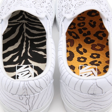 Vans U-Paint Classic Slip-On White Classic Mens Womens - (U-Paint) leopard/zebra VN0A33TB9I9 Shoes