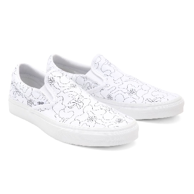 Vans U-Paint Classic Slip-On White Classic Mens Womens - (U-Paint) camo daisy VN0A33TB9HZ Shoes