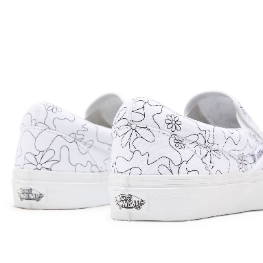 Vans U-Paint Classic Slip-On White Classic Mens Womens - (U-Paint) camo daisy VN0A33TB9HZ Shoes