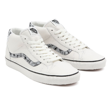 Vans Sport Paisley Mid Skool 37 White Classic Mens Womens - (Sport Paisley) Blanc De Blanc/Black VN0A3TKF914 Shoes