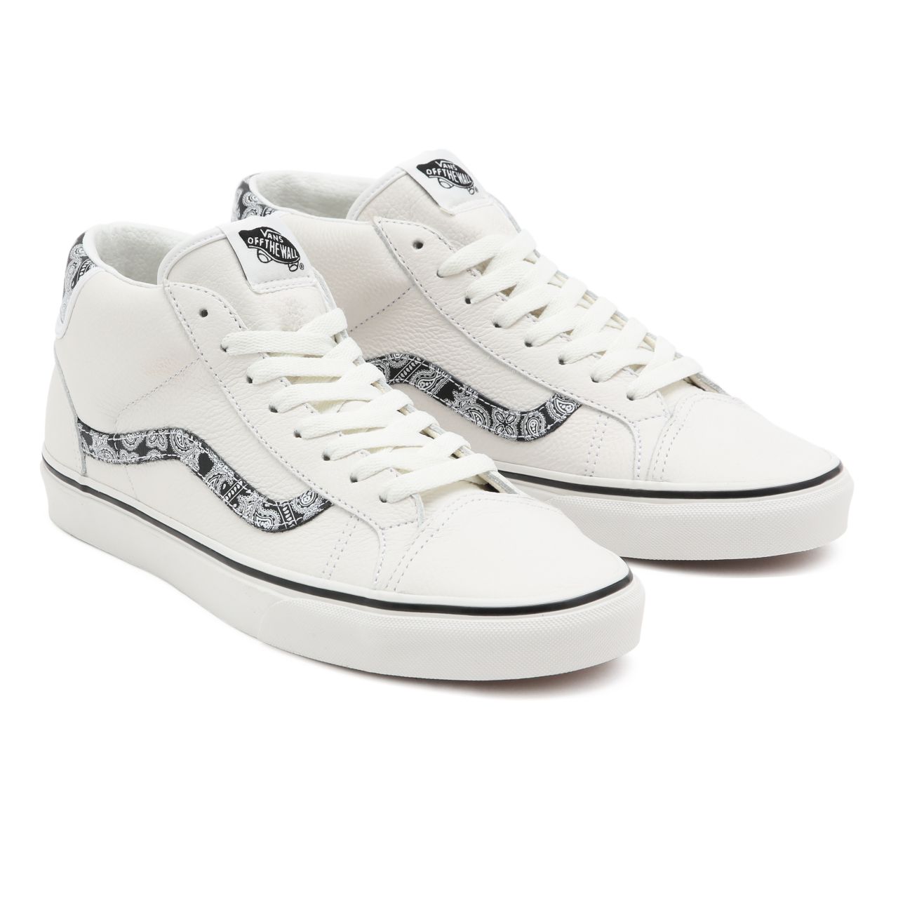 Vans Sport Paisley Mid Skool 37 White Classic Mens Womens - (Sport Paisley) Blanc De Blanc/Black VN0A3TKF914 Shoes