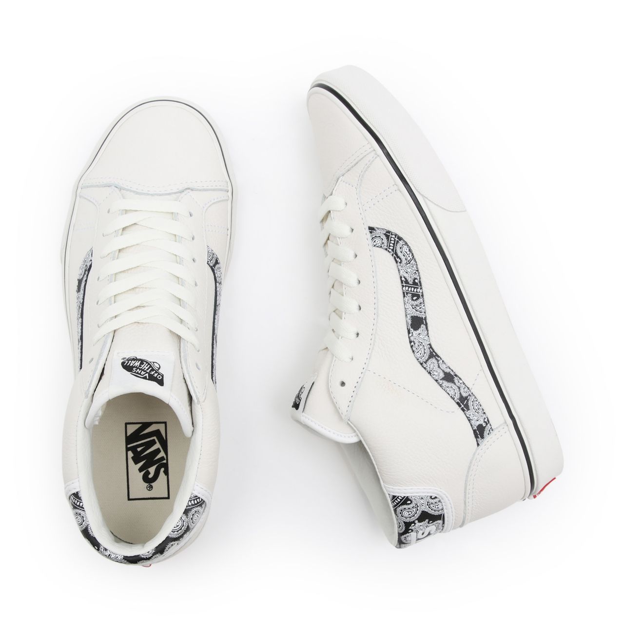 Vans Sport Paisley Mid Skool 37 White Classic Mens Womens - (Sport Paisley) Blanc De Blanc/Black VN0A3TKF914 Shoes