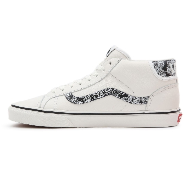 Vans Sport Paisley Mid Skool 37 White Classic Mens Womens - (Sport Paisley) Blanc De Blanc/Black VN0A3TKF914 Shoes