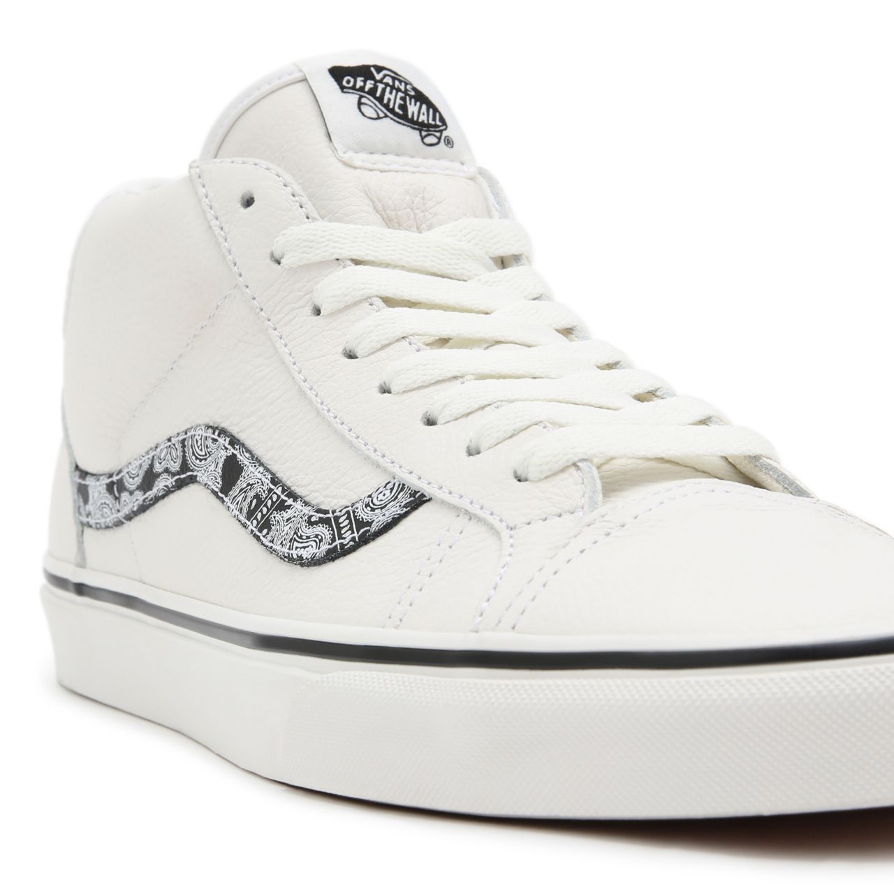 Vans Sport Paisley Mid Skool 37 White Classic Mens Womens - (Sport Paisley) Blanc De Blanc/Black VN0A3TKF914 Shoes