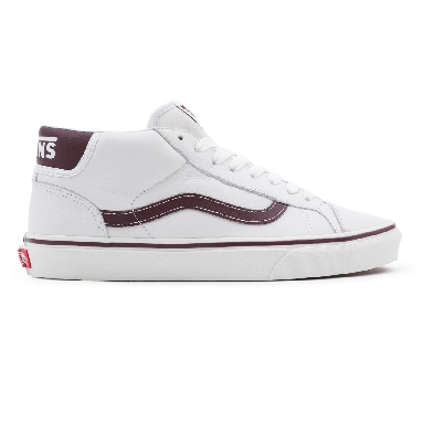 Vans Sport Leather Mid Skool 37 White Classic Mens Womens - (Sport Leather) blanc de blanc/port royale VN0A3TKF695 Shoes