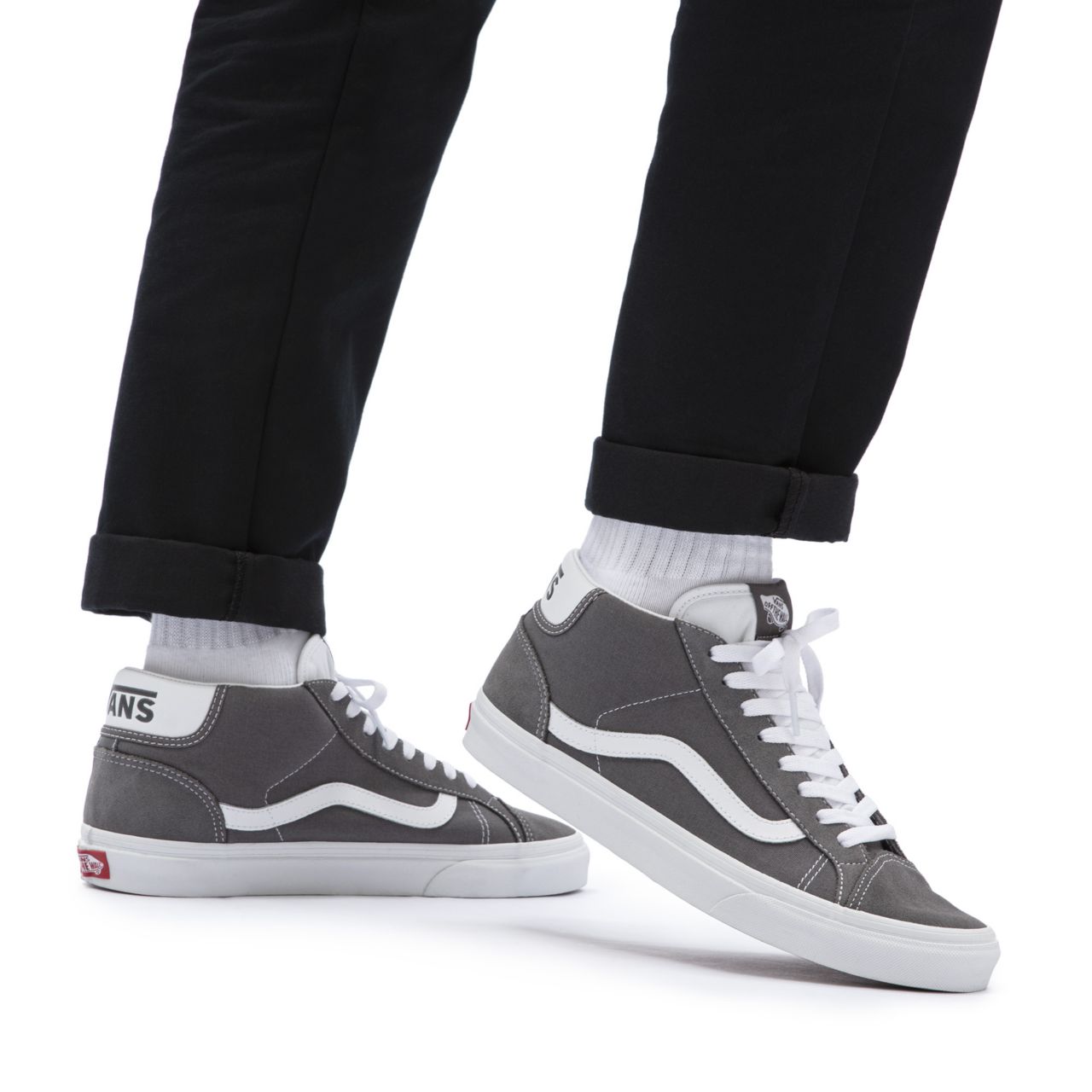 Vans Mid Skool 37 Grey Classic Mens Womens - Pewter/True White VN0A3TKF195 Shoes