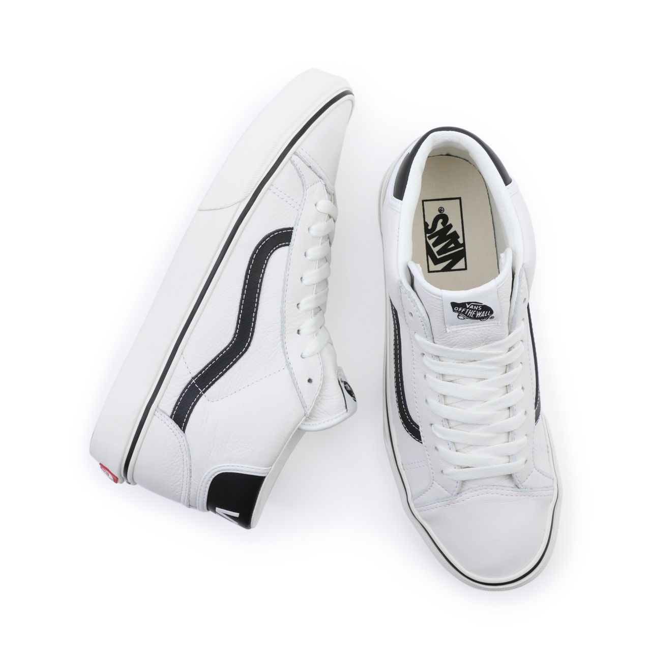 Vans Sport Leather Mid Skool 37 White Classic Mens Womens - (Sport Leather) blanc de blanc/black VN0A3TKF693 Shoes