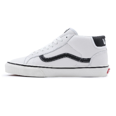 Vans Sport Leather Mid Skool 37 White Classic Mens Womens - (Sport Leather) blanc de blanc/black VN0A3TKF693 Shoes