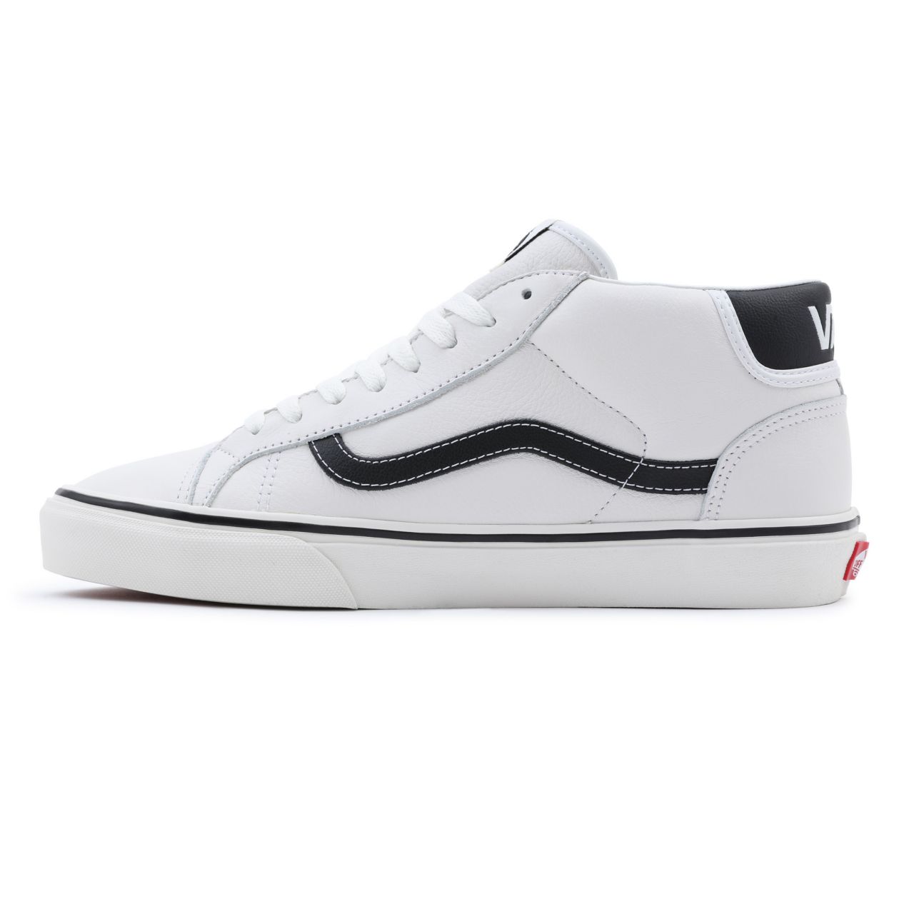 Vans Sport Leather Mid Skool 37 White Classic Mens Womens - (Sport Leather) blanc de blanc/black VN0A3TKF693 Shoes