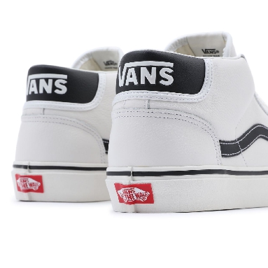 Vans Sport Leather Mid Skool 37 White Classic Mens Womens - (Sport Leather) blanc de blanc/black VN0A3TKF693 Shoes