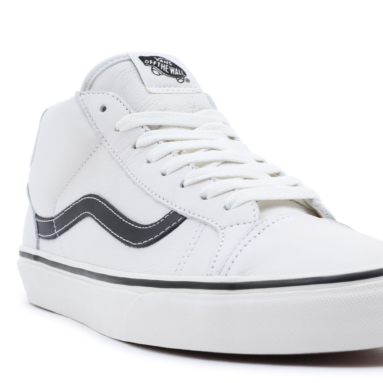 Vans Sport Leather Mid Skool 37 White Classic Mens Womens - (Sport Leather) blanc de blanc/black VN0A3TKF693 Shoes