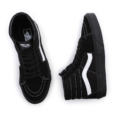 Vans Suede/Canvas Sk8-Hi Black Classic Mens Womens - (Suede/Canvas) Black/Black/True White VN0A32QG5WU Shoes