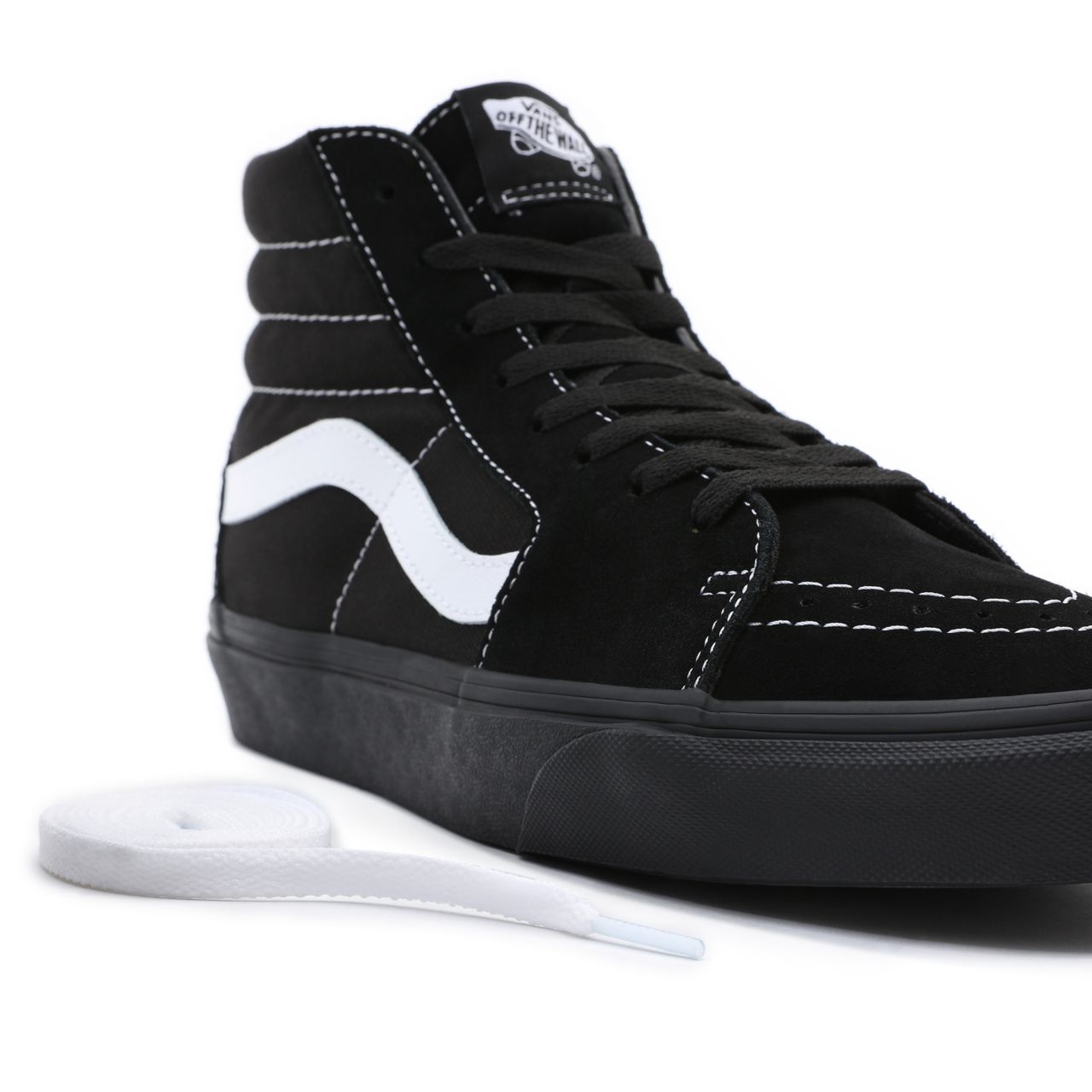 Vans Suede/Canvas Sk8-Hi Black Classic Mens Womens - (Suede/Canvas) Black/Black/True White VN0A32QG5WU Shoes