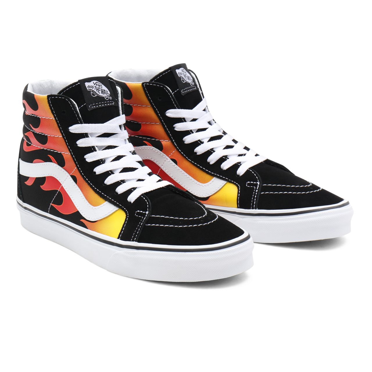 Vans Flame Sk8-Hi Reissue Black Classic Mens Womens - (Flame) Black/Black/True White VN0A2XSBPHN Shoes