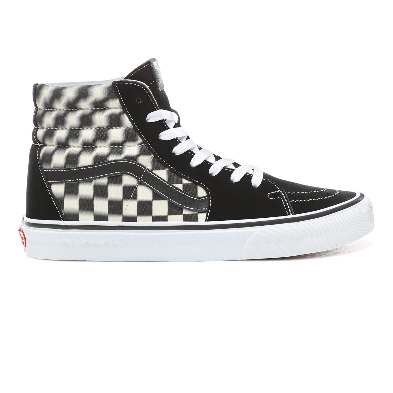 Vans Blur Check Sk8-Hi Classic Mens Womens - (Blur Check) Black/Classic White VN0A38GEVJM Shoes