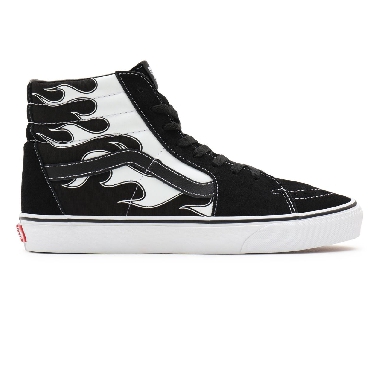 Vans Flame Sk8-Hi Black Classic Mens Womens - (Flame) black/white VN0A32QGK68 Shoes