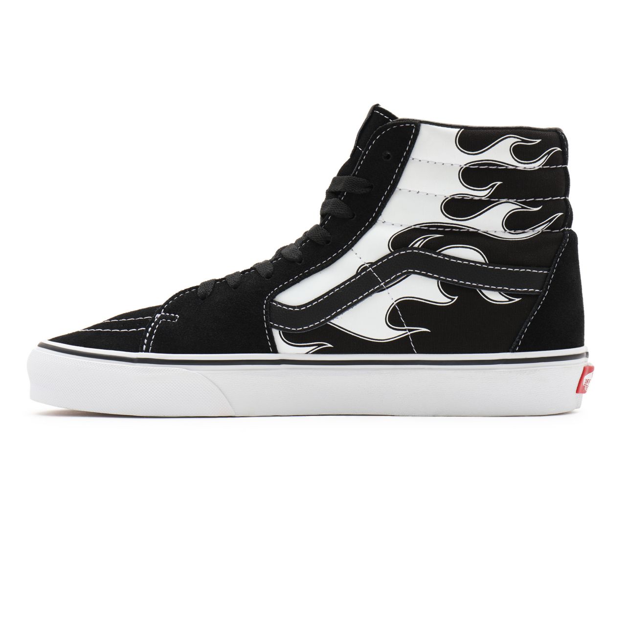 Vans Flame Sk8-Hi Black Classic Mens Womens - (Flame) black/white VN0A32QGK68 Shoes