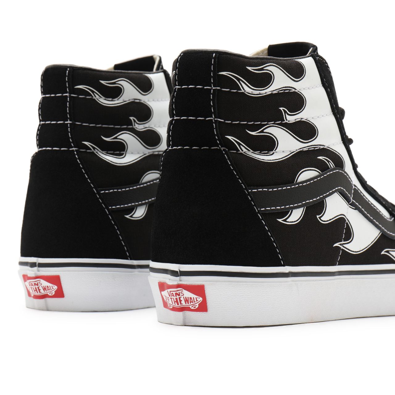 Vans Flame Sk8-Hi Black Classic Mens Womens - (Flame) black/white VN0A32QGK68 Shoes